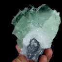 Natural Green Cube Fluorite and Quartz, Mineral Specimen:Zhejiang,China (110*85*70MM) - image 6