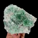 Natural Green Cube Fluorite and Quartz, Mineral Specimen:Zhejiang,China (120*105*55MM) - image 5