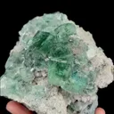 Natural Green Cube Fluorite and Quartz, Mineral Specimen:Zhejiang,China (120*105*55MM) - image 3