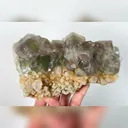 Natural Green Cube Fluorite and Quartz, Mineral Specimen:Zhejiang,China (160*95*70MM) - image 3