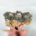 Natural Green Cube Fluorite and Quartz, Mineral Specimen:Zhejiang,China (160*95*70MM) - image 4