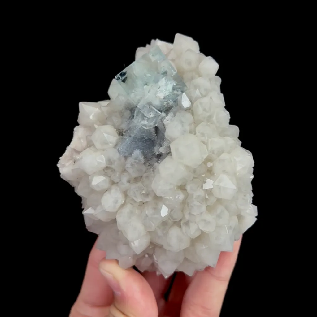 Natural Green Cube Fluorite and Quartz, Mineral Specimen:Zhejiang,China (80*110*55MM) - image 7
