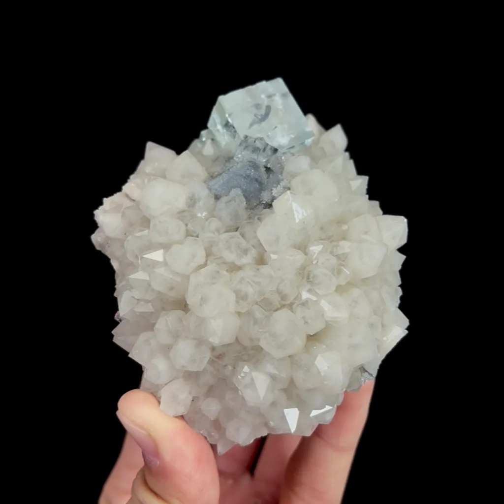 Natural Green Cube Fluorite and Quartz, Mineral Specimen:Zhejiang,China (80*110*55MM) - image 3