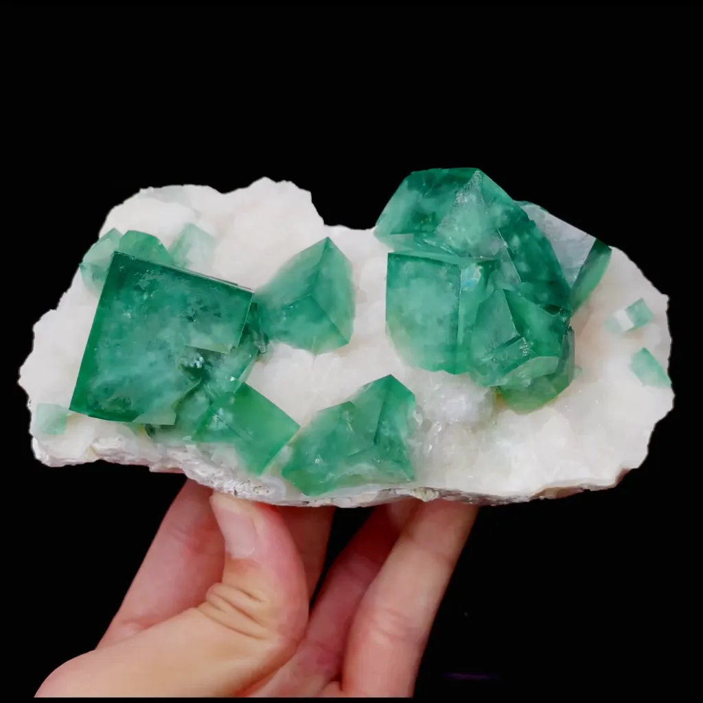 Natural Green Cube Fluorite comes from Madagascar 135*75*50MM image