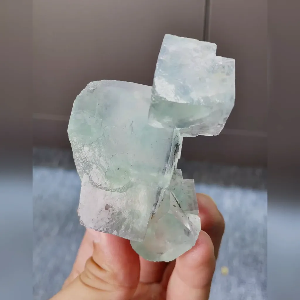 Natural Green Cube Fluorite comes from Xianghualing,Hunan 50*70*30MM image