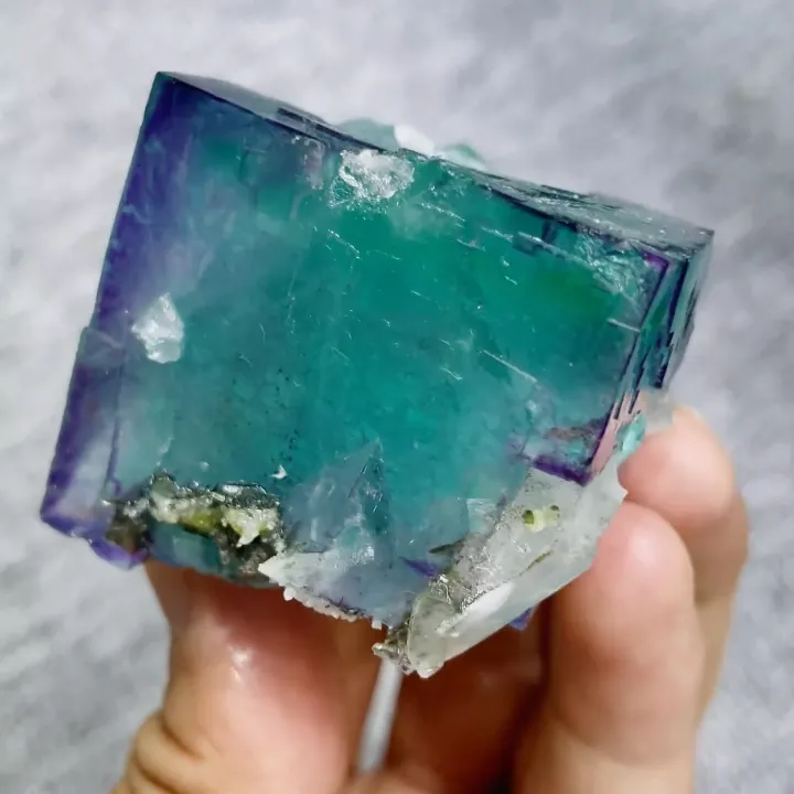 Natural Green Cube Fluorite comes from Yaogangxian,Hunan 45*40*35MM image