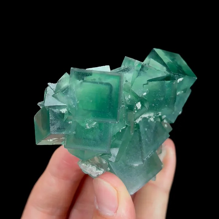 Natural Green Cube Fluorite, Mineral Specimen: Fujian,China (60*70*25MM) image