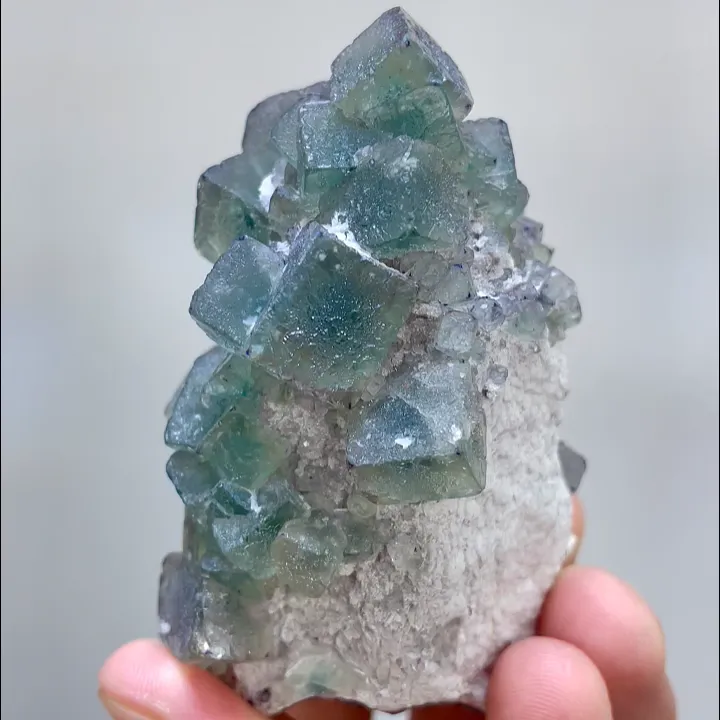 Natural Green Cube Fluorite, Mineral Specimen: Inner Mongolia,China (45*65*40MM) - image 7