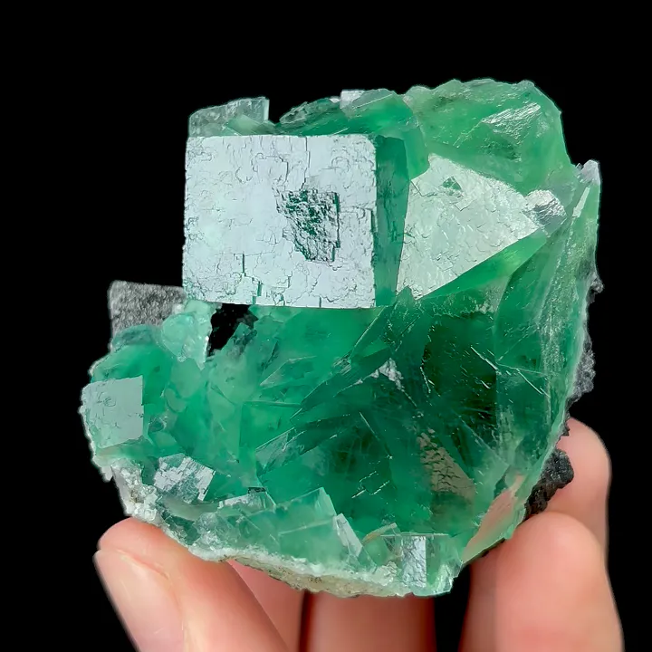 Natural Green Cube Fluorite, Mineral Specimen:Fujian,China (55*60*30MM) image