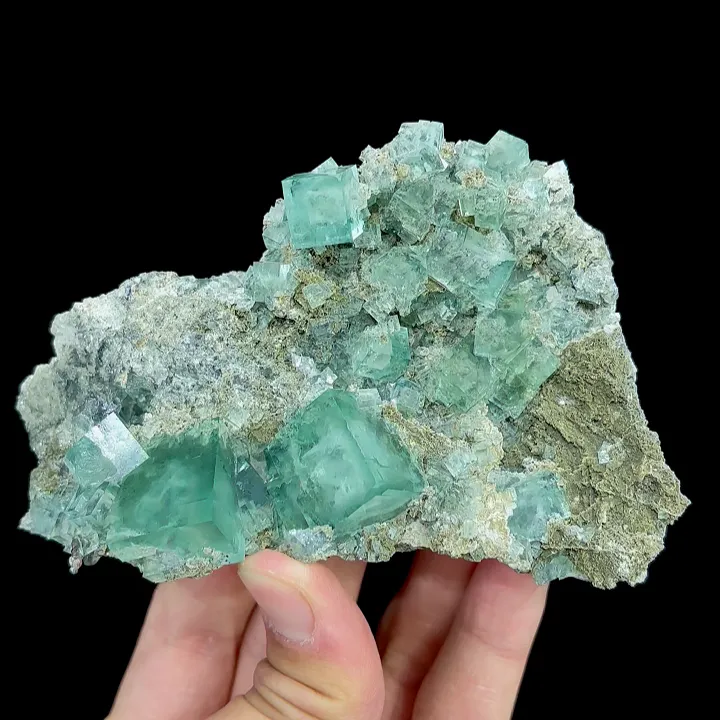 Natural Green Cube Fluorite, Mineral Specimen:Xianghualing,Hunan (105*65*35MM) - image 5