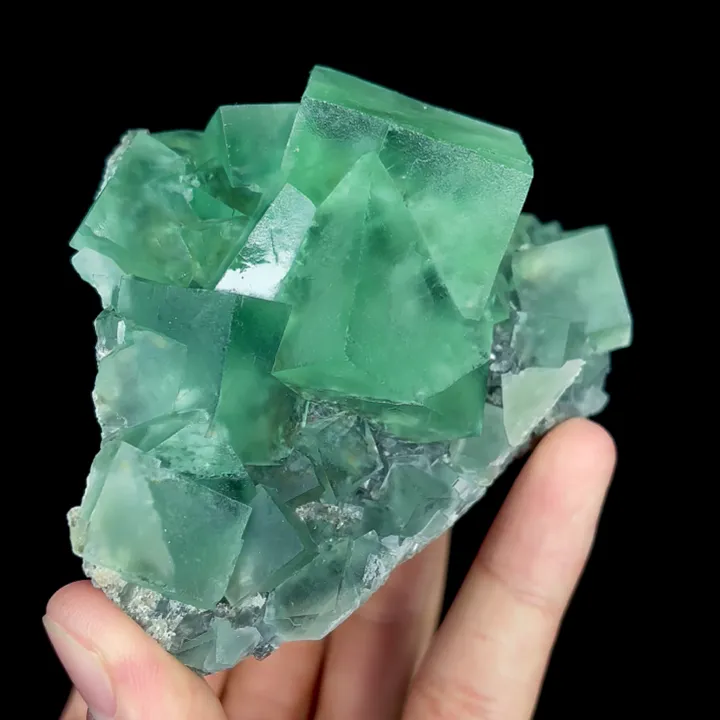 Natural Green Cube Fluorite, Mineral Specimen:Xianghualing,Hunan (105*70*50MM) - image 3