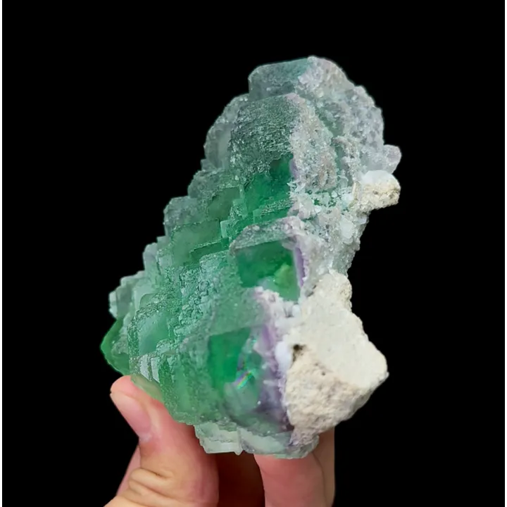 Natural Green Cube Fluorite, Mineral Specimen:Xianghualing,Hunan (110*100*35MM) image