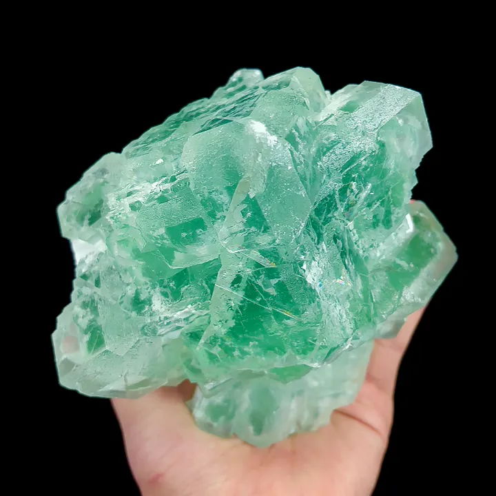 Natural Green Cube Fluorite, Mineral Specimen:Xianghualing,Hunan (115*125*110MM) image