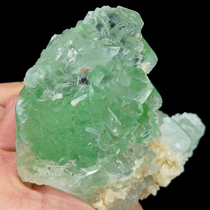 Natural Green Cube Fluorite, Mineral Specimen:Xianghualing,Hunan (125*100*65MM) - image 3