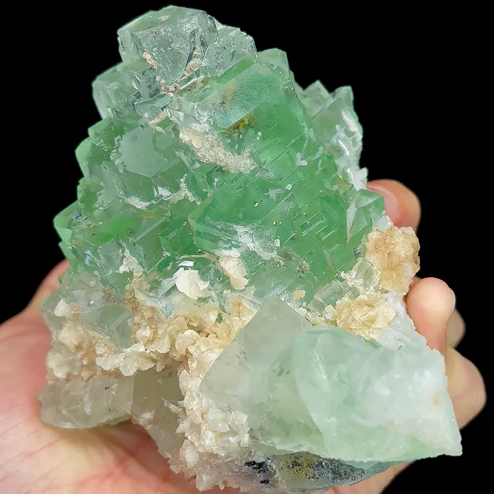 Natural Green Cube Fluorite, Mineral Specimen:Xianghualing,Hunan (125*100*65MM) image