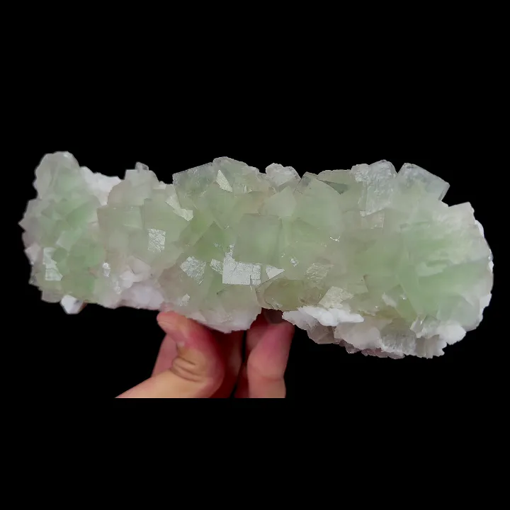 Natural Green Cube Fluorite, Mineral Specimen:Xianghualing,Hunan (210*65*50MM) image