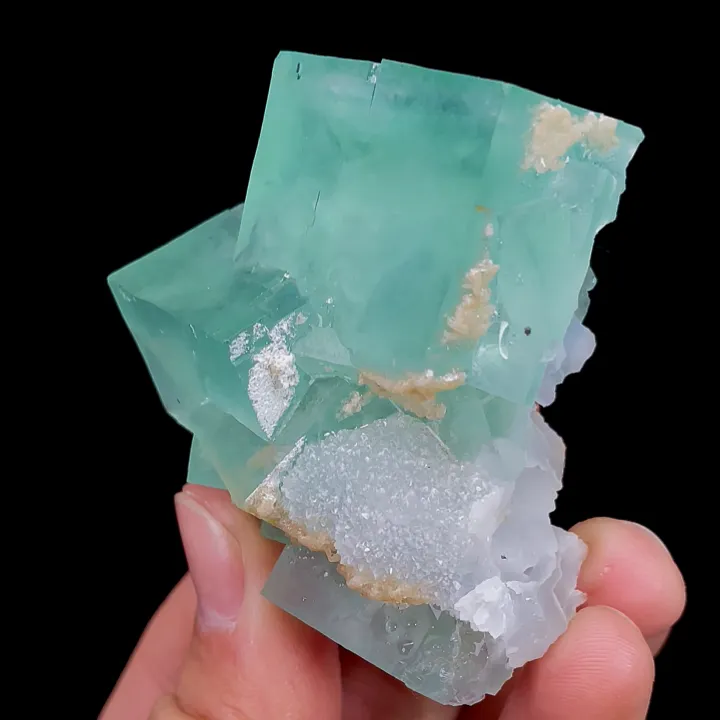 Natural Green Cube Fluorite, Mineral Specimen:Xianghualing,Hunan (50*55*30MM) image