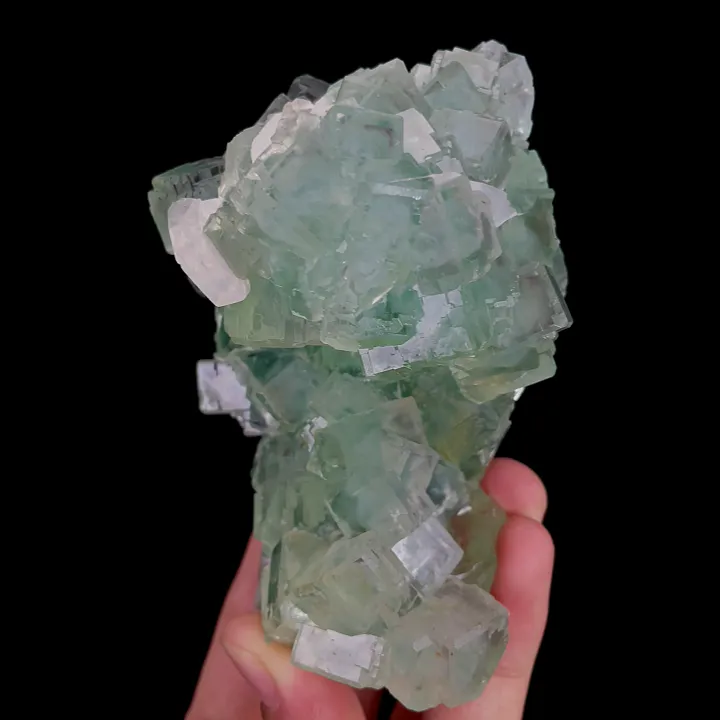 Natural Green Cube Fluorite, Mineral Specimen:Xianghualing,Hunan (70*110*55MM) image