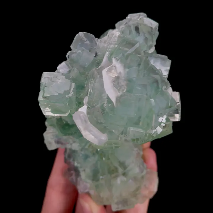 Natural Green Cube Fluorite, Mineral Specimen:Xianghualing,Hunan (70*110*55MM) - image 4