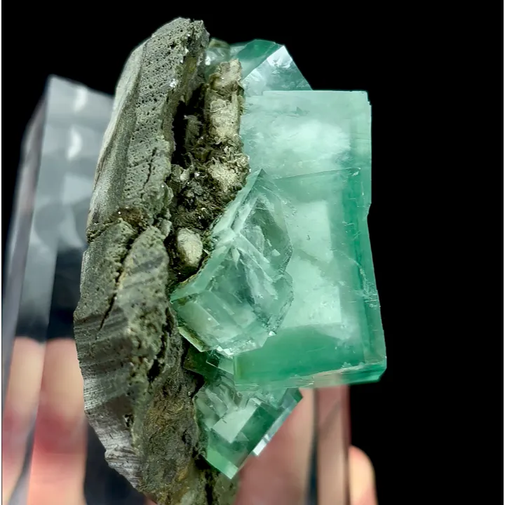 Natural Green Cube Fluorite, Mineral Specimen:Xianghualing,Hunan (75*45*40MM) - image 3
