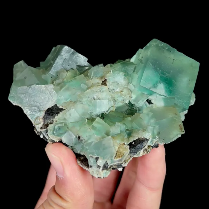 Natural Green Cube Fluorite, Mineral Specimen:Xianghualing,Hunan (95*70*35MM) - image 3