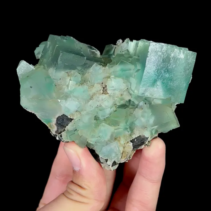 Natural Green Cube Fluorite, Mineral Specimen:Xianghualing,Hunan (95*70*35MM) - image 6