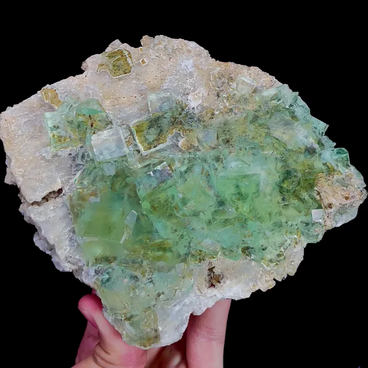 Natural Green Cube Fluorite, Mineral Specimen:Zhejiang,China (160*140*40MM) - image 5