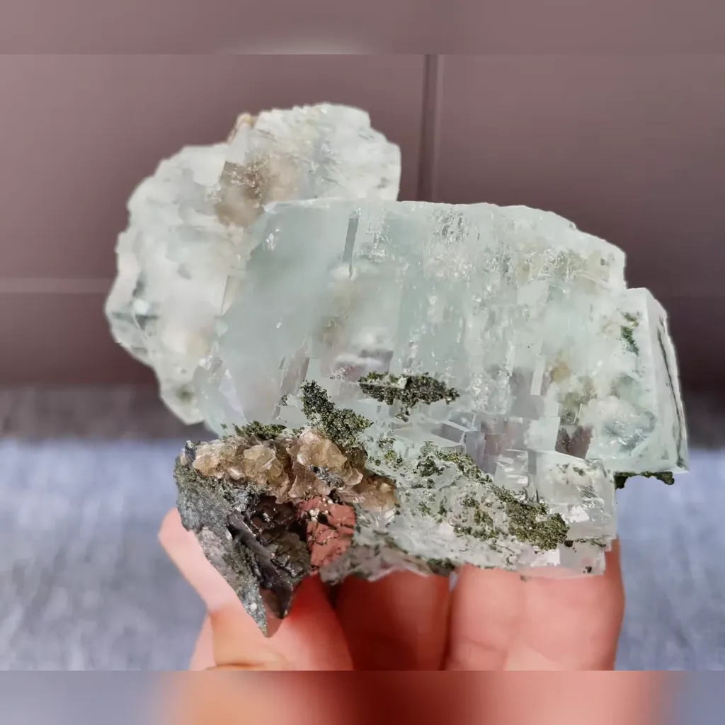 Natural Green Cubic Fluorite and Arsenopyrite Symbiosis comes from Xianghualing,Hunan 90*60*45MM - image 2