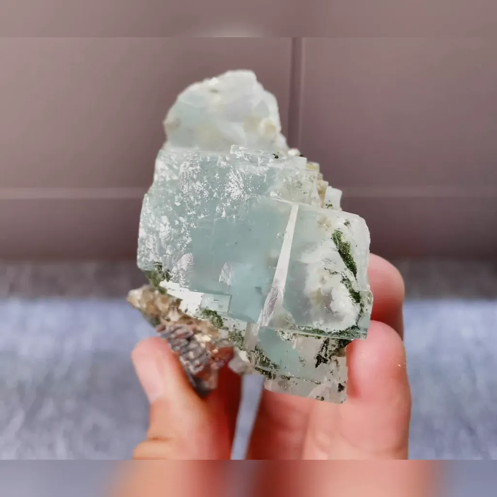 Natural Green Cubic Fluorite and Arsenopyrite Symbiosis comes from Xianghualing,Hunan 90*60*45MM - image 4