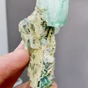 Natural Green Cubic Fluorite and Calcite coexist comes from Xianghualing,Hunan 55*25*75MM - image 2