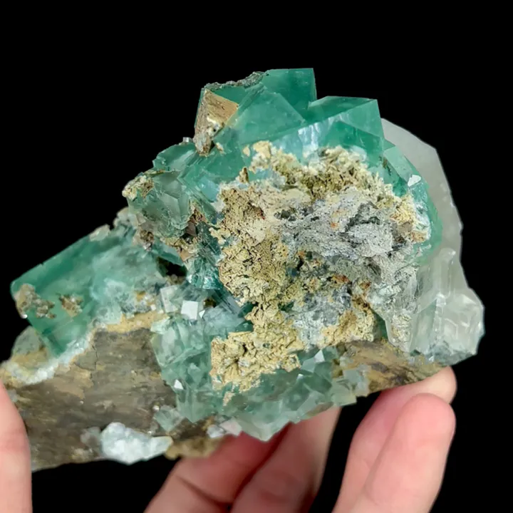 Natural Green Cubic Fluorite and Calcite, Mineral Specimen:Fujian,China (120*80*80MM) - image 4