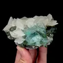 Natural Green Cubic Fluorite and Calcite Mineral Specimen,High Quality Specimen,XIANGHUALING,HUNAN,CHINA(90*60*45mm) - image 1
