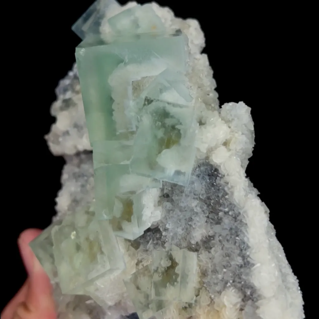 Natural Green Cubic Fluorite and Calcite , Mineral Specimen:Xianghualing,Hunan (110*80*40MM) - image 3