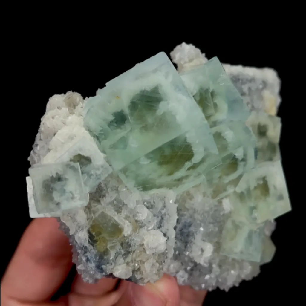 Natural Green Cubic Fluorite and Calcite , Mineral Specimen:Xianghualing,Hunan (110*80*40MM) - image 4