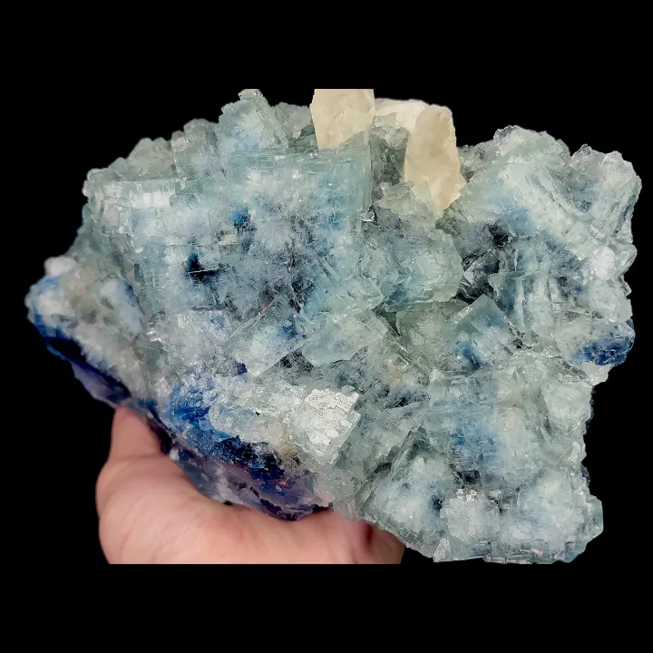 Natural Green Cubic Fluorite and Calcite, Mineral Specimen:Xianghualing,Hunan (200*115*85MM) - image 4