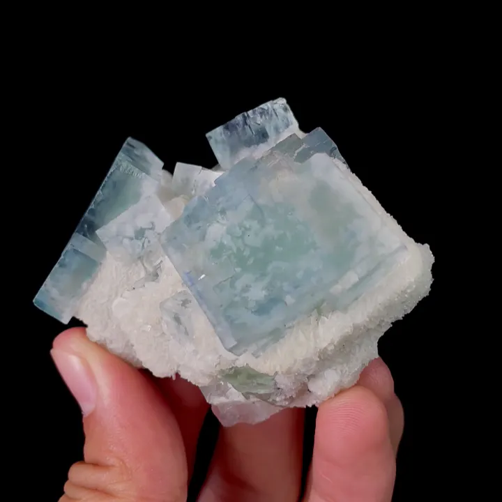 Natural Green Cubic Fluorite and Calcite, Mineral Specimen:Xianghualing,Hunan (70*55*30MM) - image 3