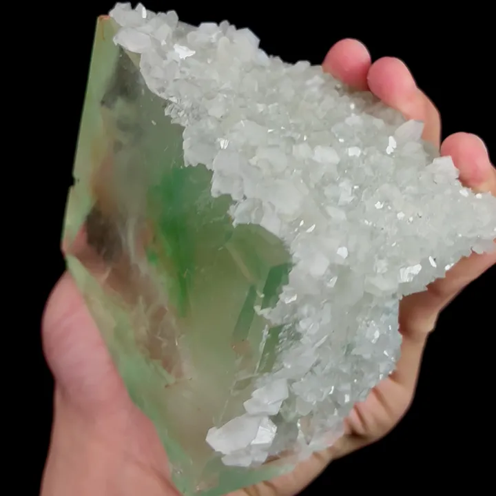 Natural Green Cubic Fluorite and Calcite, Mineral Specimen:Zhejiang,China (95*85*70MM) image