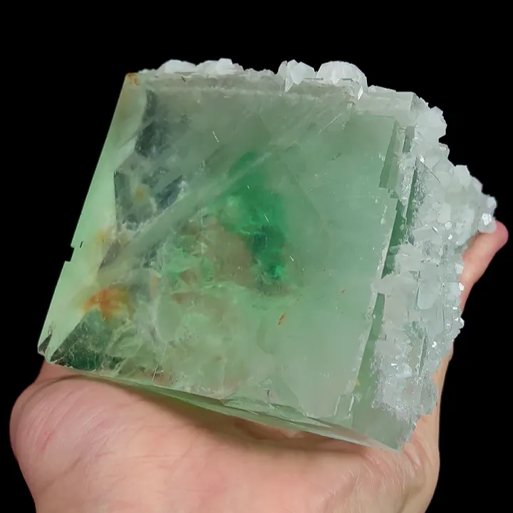 Natural Green Cubic Fluorite and Calcite, Mineral Specimen:Zhejiang,China (95*85*70MM) - image 3
