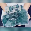 Natural Green Cubic Fluorite and Calcite Symbiosis comes from Xianghualing,China 220*200*100MM - image 1