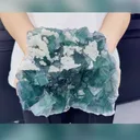 Natural Green Cubic Fluorite and Calcite Symbiosis comes from Xianghualing,China 220*200*100MM - image 2