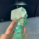Natural Green Cubic Fluorite and Calcite Symbiosis comes from Xianghualing,Hunan 130*80*50MM - image 2