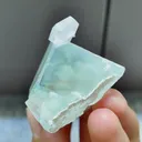 Natural Green Cubic Fluorite and Calcite Symbiosis comes from Xianghualing,Hunan 35*30*40MM - image 2