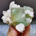Natural Green Cubic Fluorite and Calcite Symbiosis comes from Xianghualing,Hunan 80*35*55MM - image 3