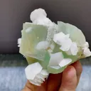 Natural Green Cubic Fluorite and Calcite Symbiosis comes from Xianghualing,Hunan 80*35*55MM - image 2