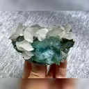Natural Green Cubic Fluorite and Calcite Symbiosis comes from Xianghualing,Hunan 90*60*45MM - image 4