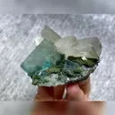 Natural Green Cubic Fluorite and Calcite Symbiosis comes from Xianghualing,Hunan 90*60*45MM - image 3