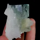 Natural Green Cubic Fluorite and Clear Quartz Cluster, Mineral Specimen:Zhejiang,China (50*45*25MM) - image 4