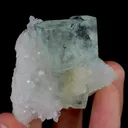 Natural Green Cubic Fluorite and Clear Quartz Cluster, Mineral Specimen:Zhejiang,China (50*45*25MM) - image 3