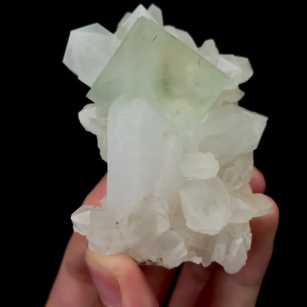 Natural Green Cubic Fluorite and Crystal Mineral Specimen,High Quality Specimen,ZHEJIANG,CHINA(55*40*80mm) image
