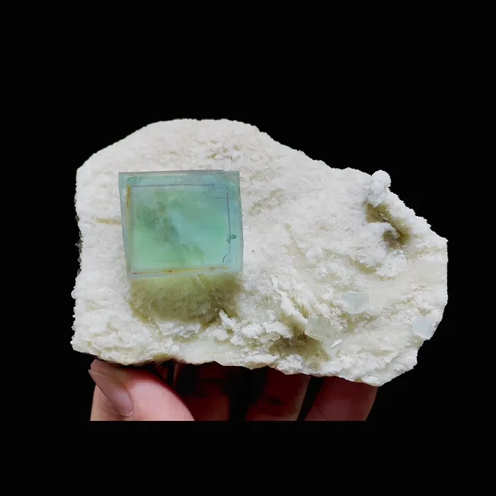 Natural Green Cubic Fluorite and Dolomite Symbiosis comes from Xianghualing,Hunan 90*65*35MM - image 6